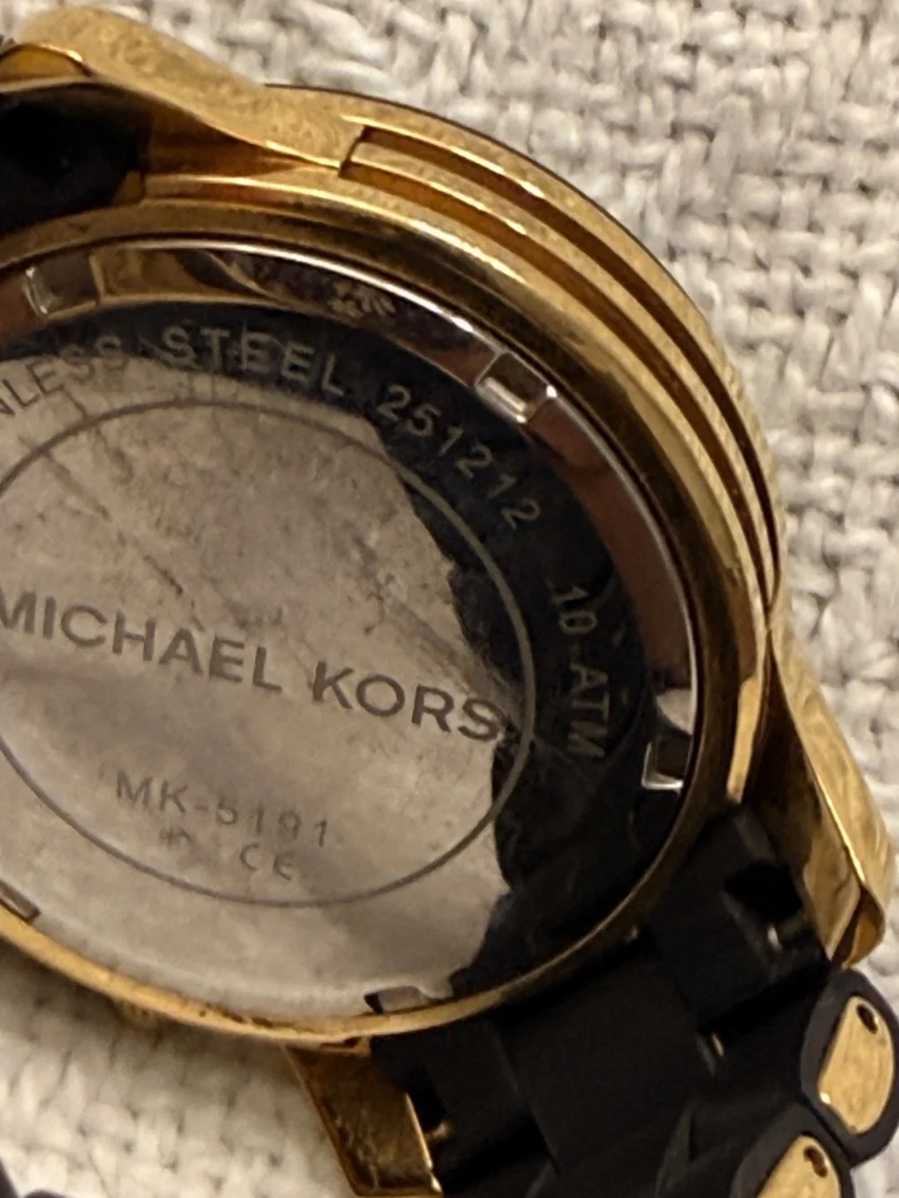 Michael Kors Black Rubber / Metal Link  Wrist Watch #2
